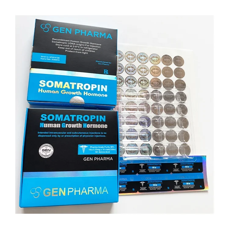 Pharma packaging 11 - H gh bodybuilding injections growthh hormone GEN pharma packaging boxes holographic 2ml 3ml vial labels
