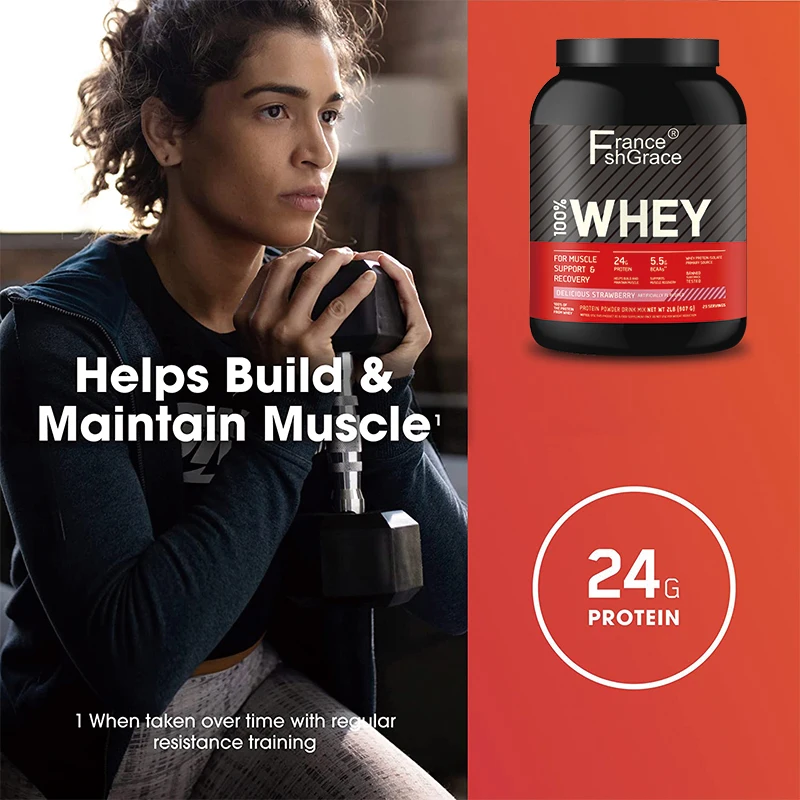 Strawberry flavor Whey Protein Powder Building muscle Supplement Whey Protein workout powder