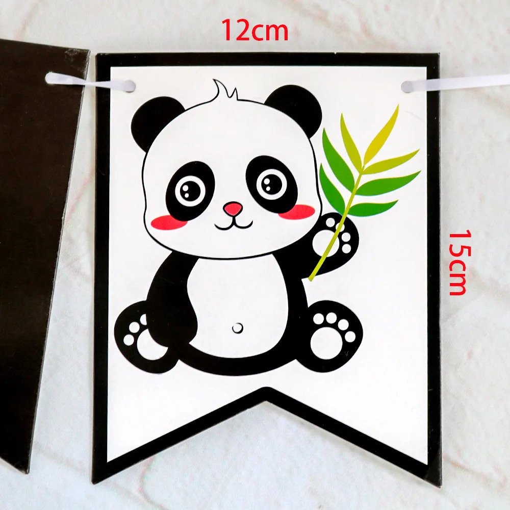 
Chinese panda Banner Happy Birthday Banner Party Decor Bunting Photo Booth Props Signs Wedding & Party Decoration 