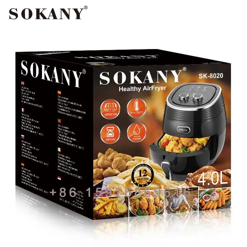 4L 1350W 220V Mti-function Air Fryer Oil free Health Fryer Cooker Smart Touch LCD Deep Pizza Fryer for French