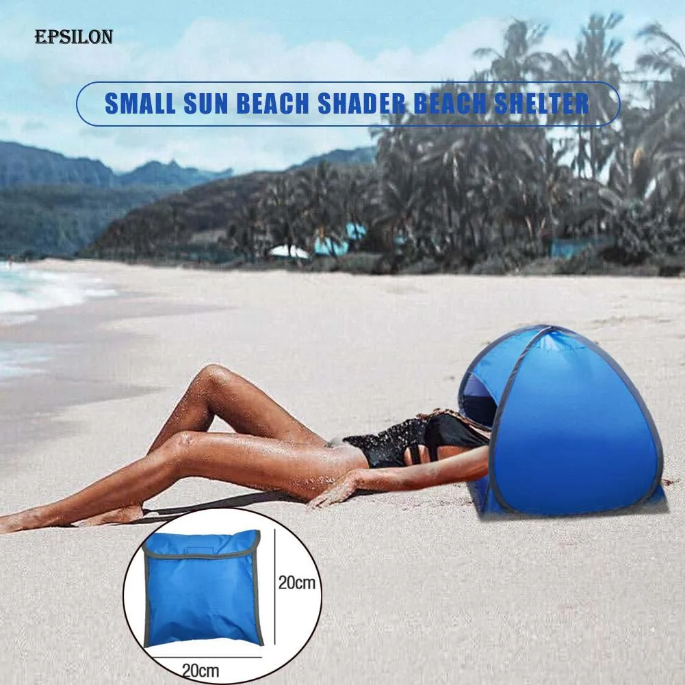 Epsilon Portable Pop up Beach Sun Shade Adjustable Canopy Mini Outdoor Personal Face Shelter UV Protection While Sunbathing