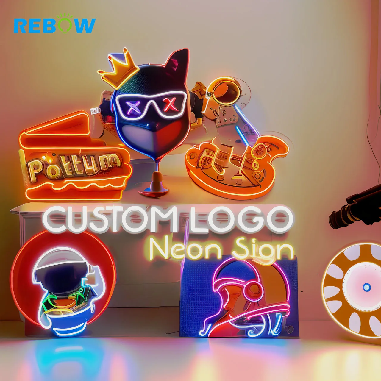 Free Design Customized Led Neon Logo Sign UV Printed Neon Sign