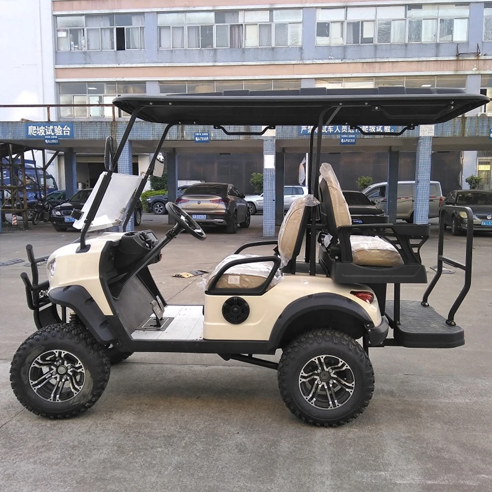 Customized Latest Original Design Luxury Golf Cart 72V Lithium Baterry Ac Motor 5Kw C2+2 4 Seater Club Car Hunting Cart