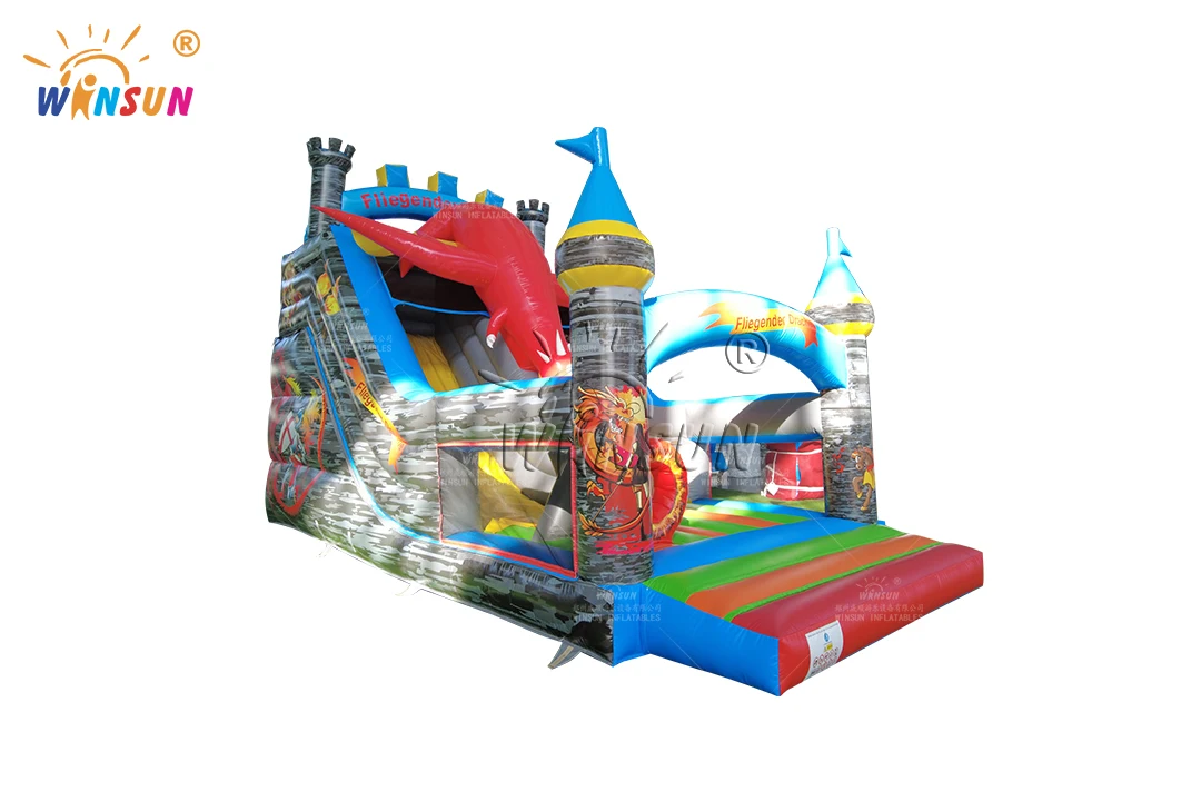 High quality outdoor house free time fun dry inflatable slides for kids inflatable wet dry slide