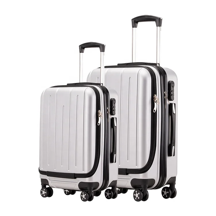 
Best selling custom ABS+PC trolley case suitcase front opening double open Luggage 