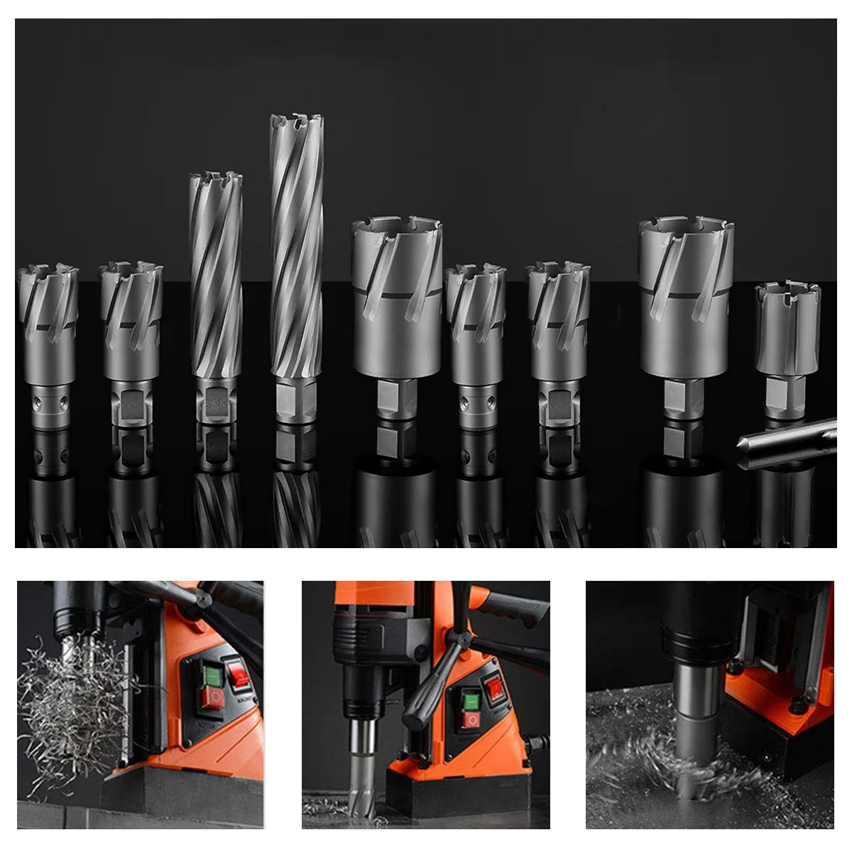 MECHWARE 8PCS Tungsten Carbide Tipped Drill Bit Set Annular Cutter Sheet Metal Tools 14 to 24mm Cutting Diameter