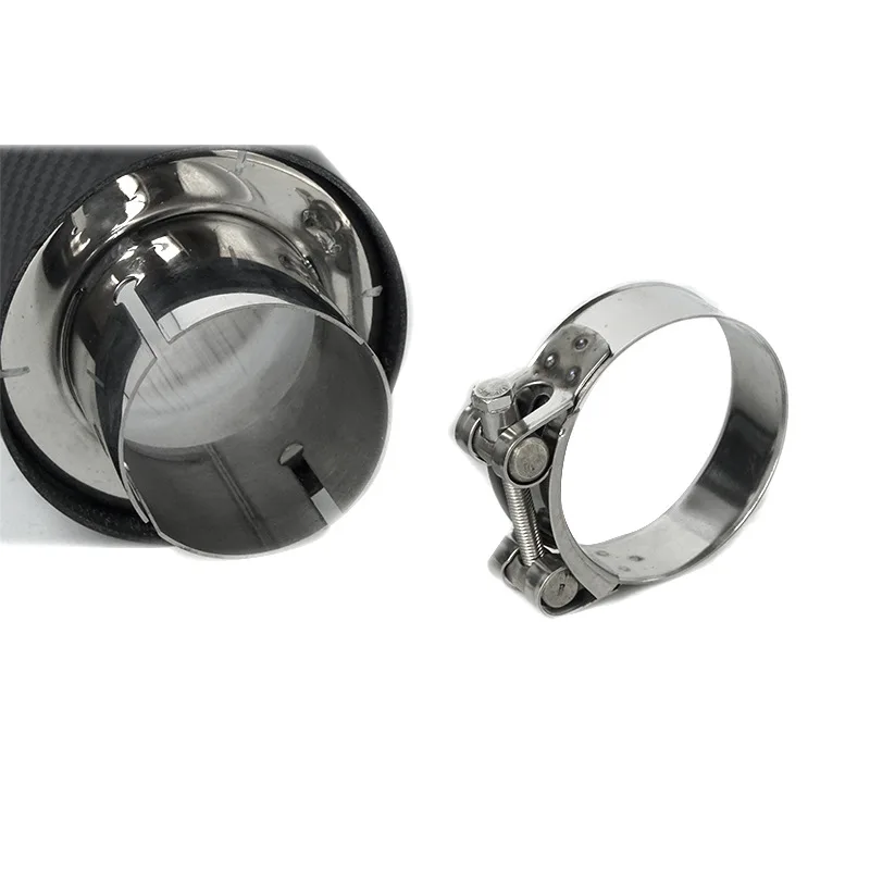 Outlet 89mm 101mm 114mm Universal Straight Edge AK Carbon Fiber Exhaust Muffler Tip