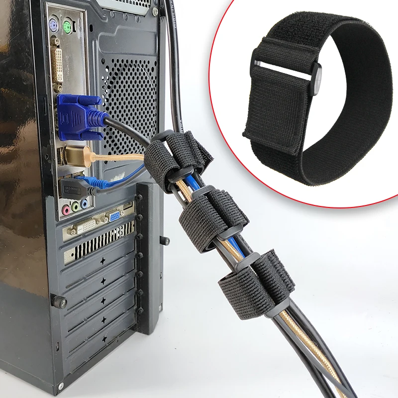 High Quality Self-locking Elastic Hook and Loop Strap Bucklestyles Durable and Versatile Elastic Strap with Plastic Tape