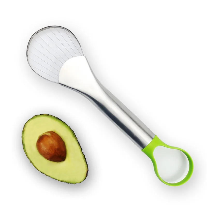 Wholesale Kitchen Gadgets Avocado Slicer Stainless Steel Avocado Corer & Peeler Pitaya Avocado Watermelon Slicer and Pitter Tool