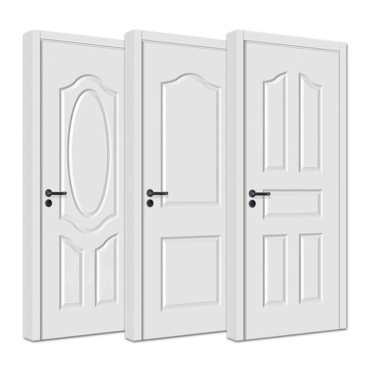 Luxury moulded laminate mdf wooden doors house hotel apartment interior room sound insulation white lacquer mould hdf wood door