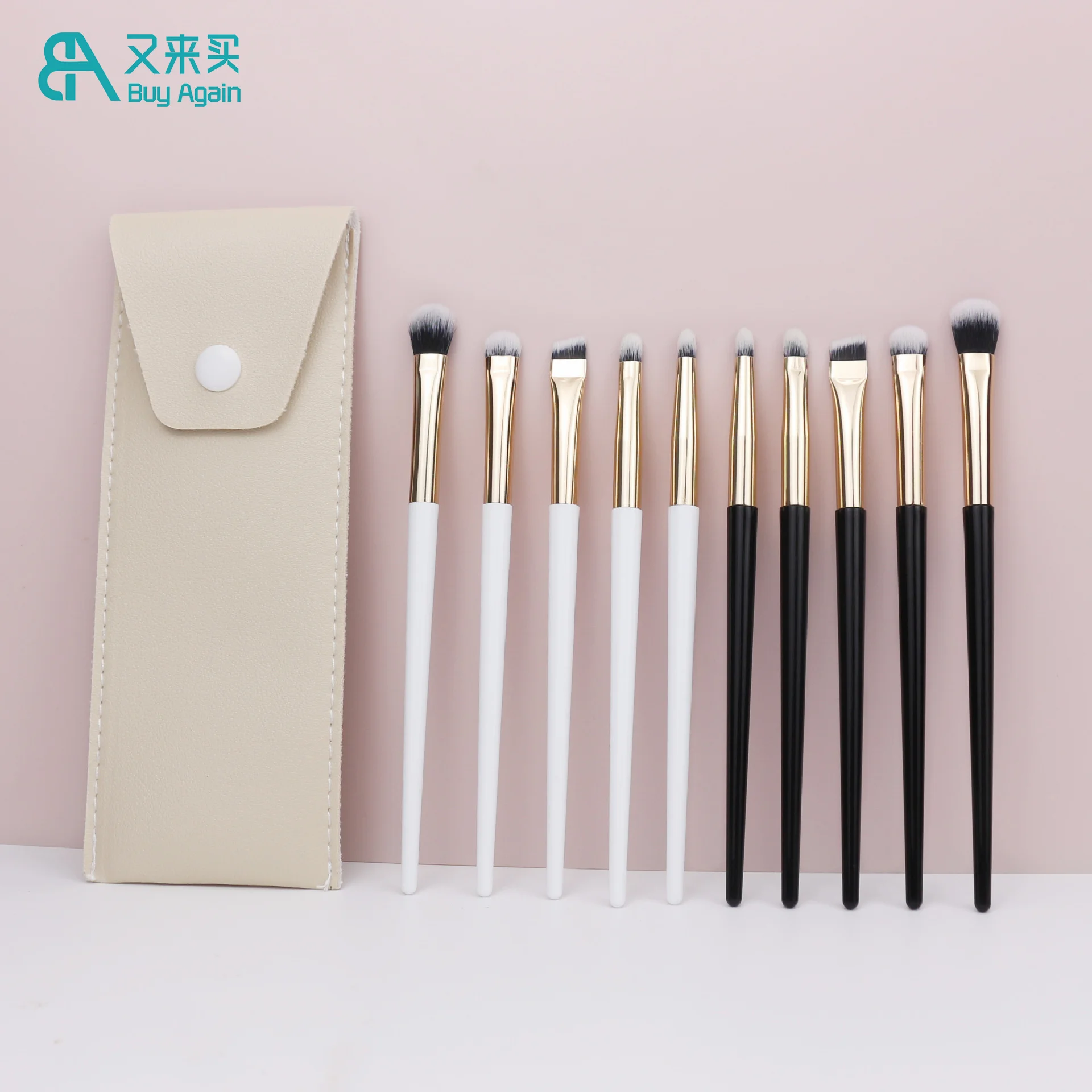 wholesale high quality eye makeup brushes set 5 pcs 5piece eye make up detail eyebrow eyeliner eye eyeshadow brush sets with bag