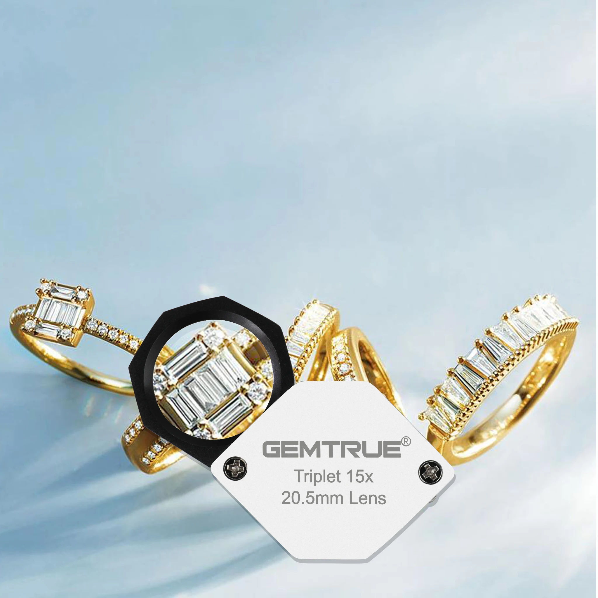 Jewelry Loupe Magnifier Folding Diamond Magnifying Glass 15x Triplet High Quality Diamond Checking Tools