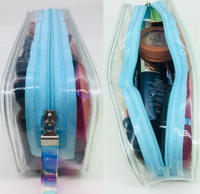 Glitter Clear Tassel Flash Stationery Laser Transparent Holographic Cosmetic Zipper Bag MakeUp bag Pencil Case