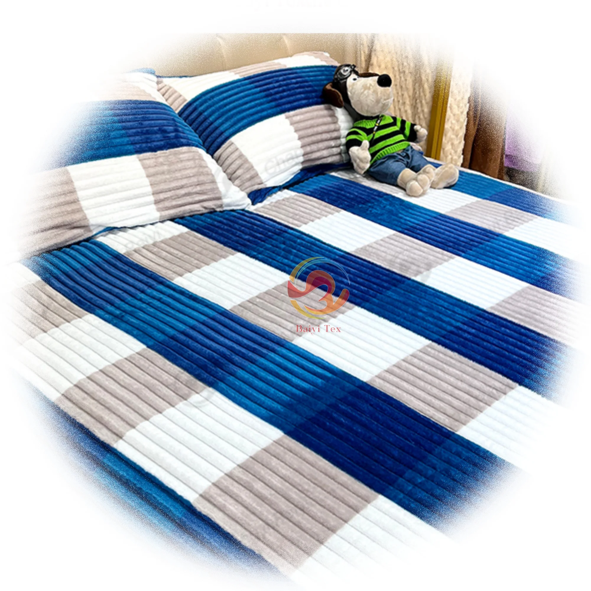 China factory four seasons custom blankets bed blankets wholesale soft flannel blanket bedding set one-stop customized service