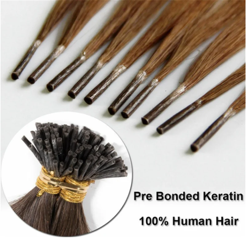 
Wholesale Russian Ombre Human Virgin Remy Hair itip Stick Indian Flat U V Micro Ring Keratin Bond Fusion i Tip Hair Extensions 