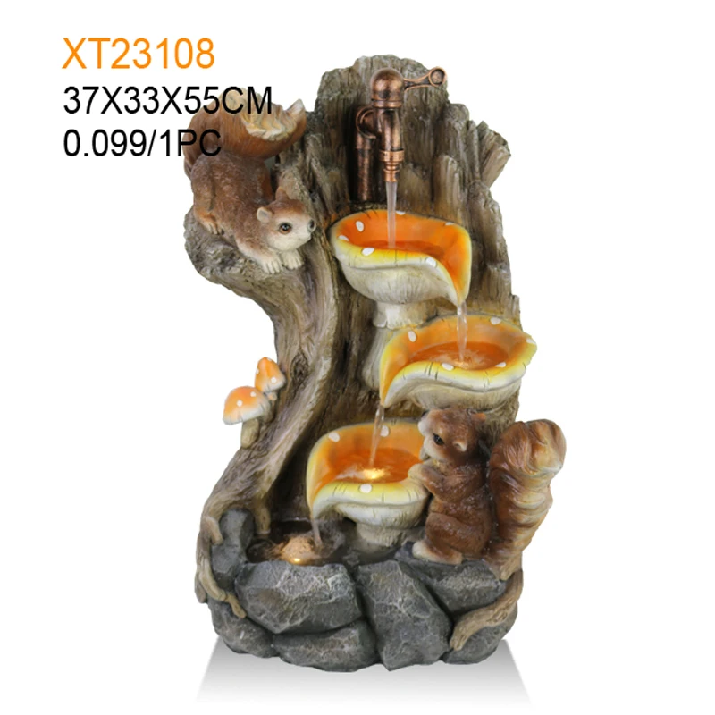 2024 new Resin stone garden water fountain with led for Outdoor Decoration