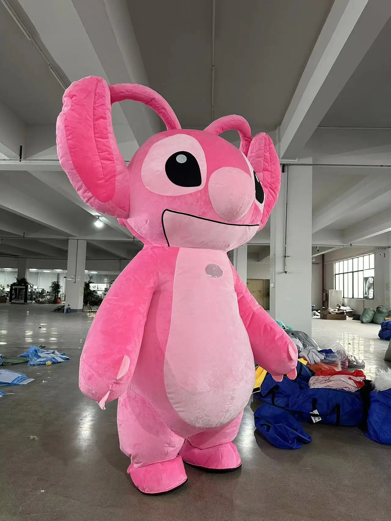 Plush Giant Walking Animal Suit Adult Inflatable Stitch and Angel Mascot Costume for Sale