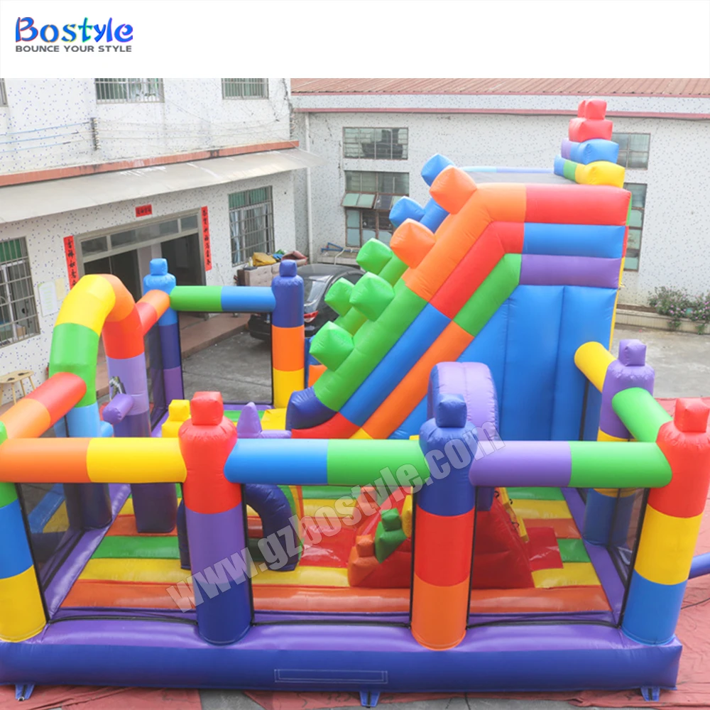 Customized Large amusement park bouncy castle commercial inflatable playground outdoor inflatable fun city for kids