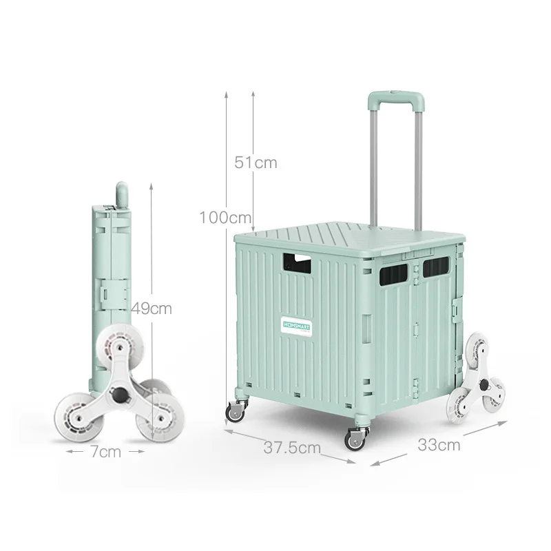 Eight Wheels Climb Stair Foldable Shopping Trolley