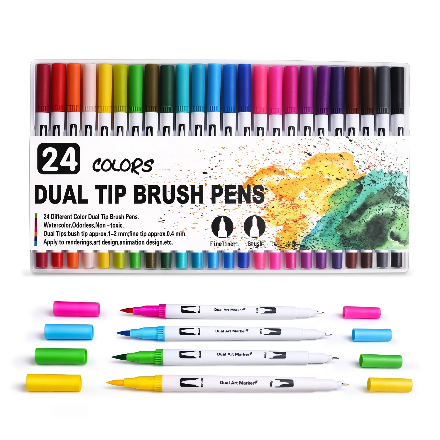 Flexible Brush Tips Art Marker Watercolor Brush Pens Set for Painting Drawing Calligraphy Manga