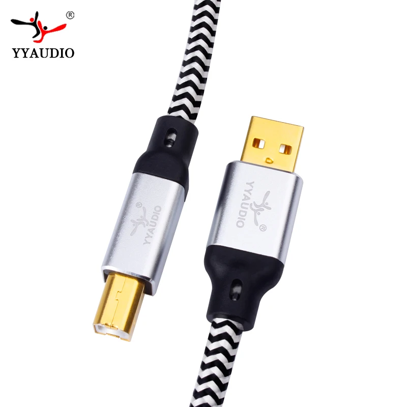 Hi-End OCC silver plated USB audio cable data DAC hifi cable A-B usb cable