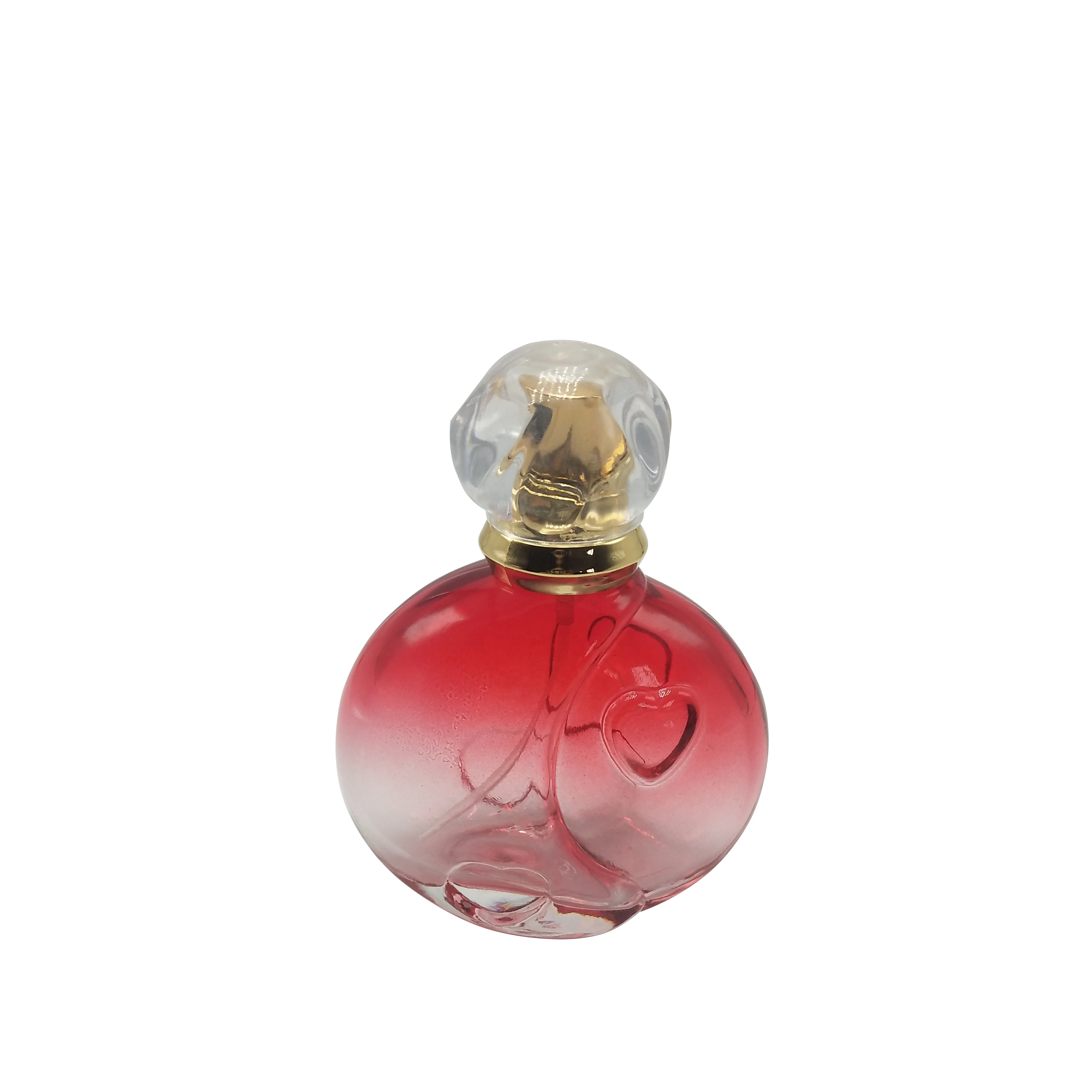 Natural red perfume bottle perfume mini love form bottle for sale