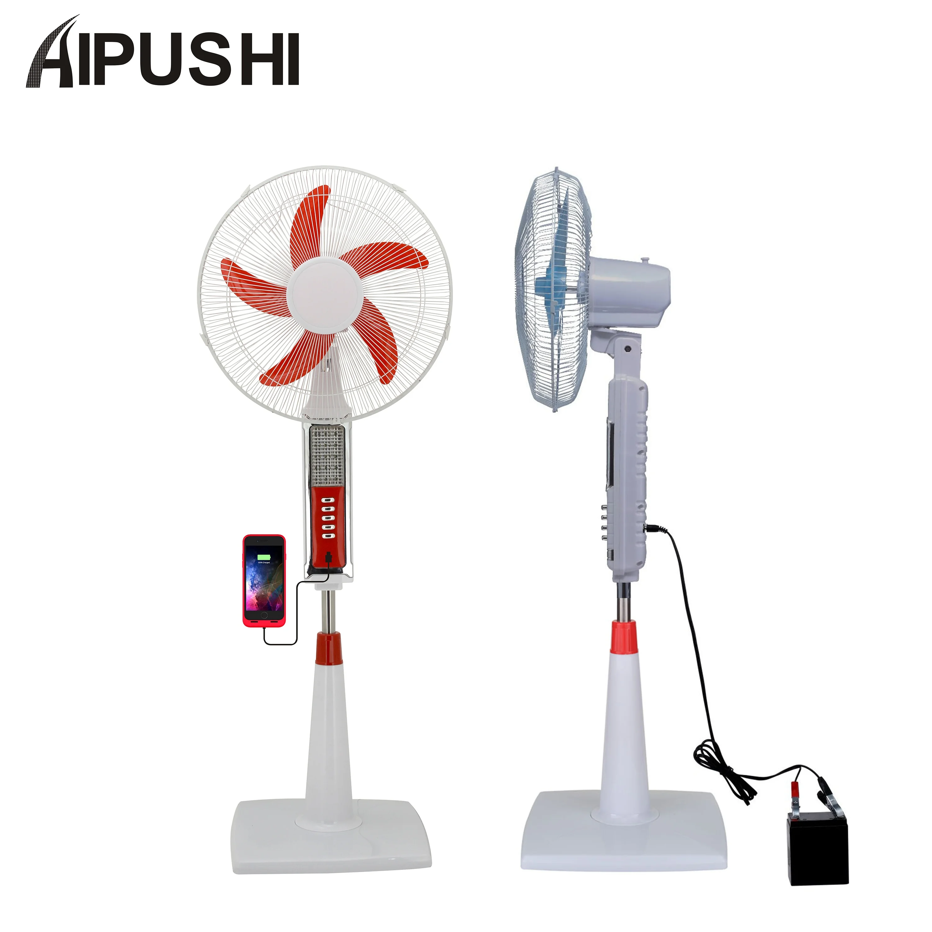 Горячая продажя солнечное постоянного/переменного тока 12В стенд вентилятор с солнечной энергией литиевая батарея 5В Usb порт перезаряжаемый вентилятор для композиций, 10, 12 лет, пластик