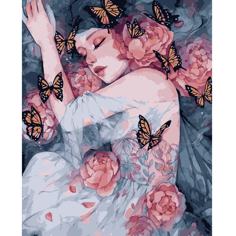 Beautiful Cartoon Girl Picture as  Bedroom Living Room Home Decoration Paint By Numbers