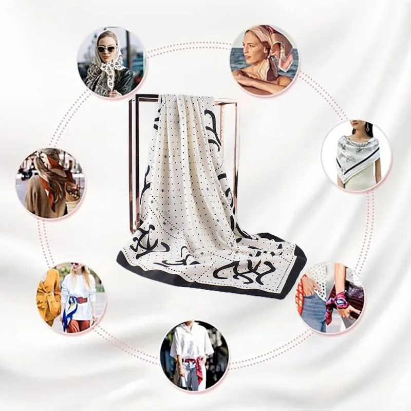 QL Wholesale fashion ladies hair scarf twill silk square scarves luxury designer printed silk bandana 90*90cm head wraps hijab