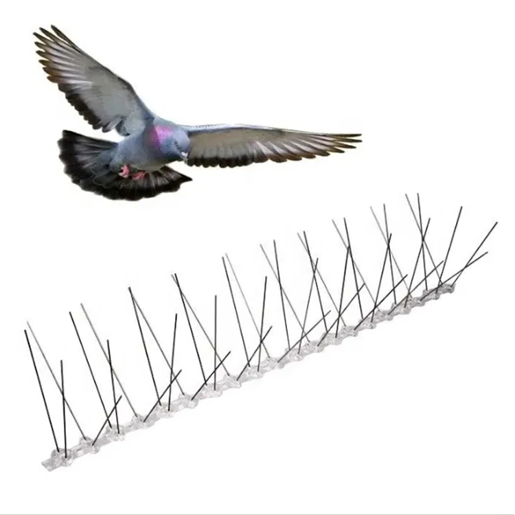Bird control barrier strips wholesale anti-bird thorn stainless steel bird spikes anti pigeons for solar panels wall fence