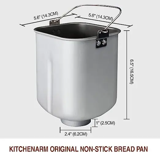 KITCHENARM Non-Stick Bread Pan With Kneading Paddle For Kitchen Arm Vertical Bread Maker KA8520 Coated