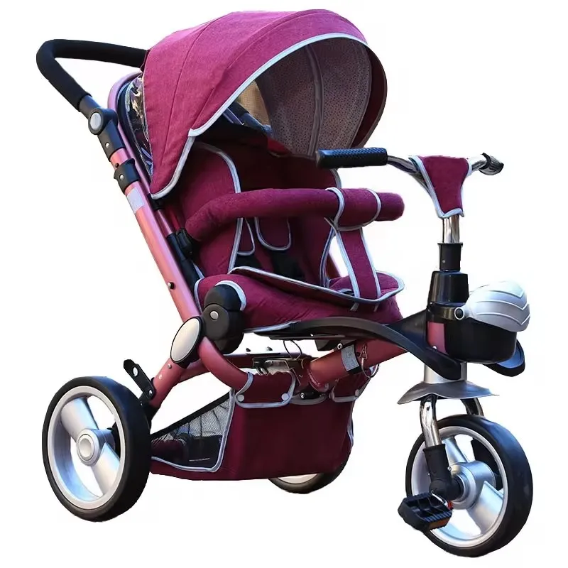 Factory 2-6Y Kids Toy Rickshaw Tricycle Bicycle Bike Children Ride On Car Stroller Tricycle For Babies