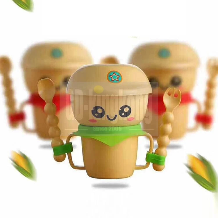 gdkk korea biodegrade corn starch 1 unique bpa free New design Cartoon baby Wheat straw pla fish shape bowl rice bowl with handle