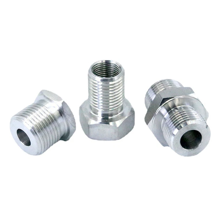 Male Connector Npt Hex Head Nipple Tube Connector Hose Fittings Thread Stainless Steel Hexagon Customized OEM CNC Turning Parts