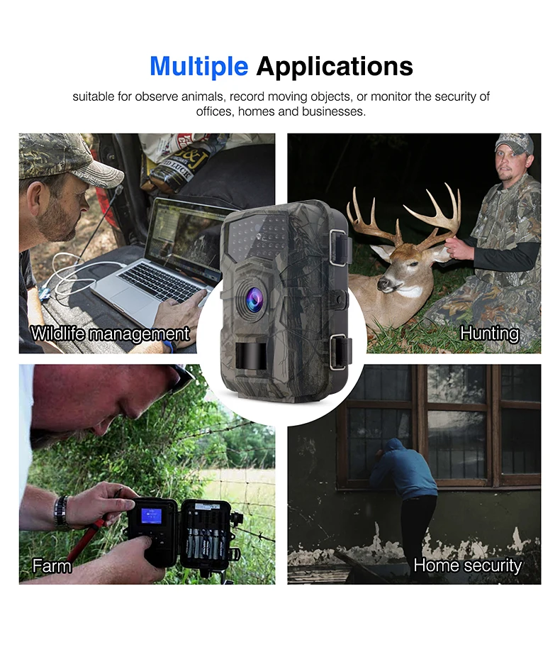 IR Cut Cmos Camera Function  Full HD 1080P 4K Night Hidden Trail Camera IP66 Waterproof Hunting Camera