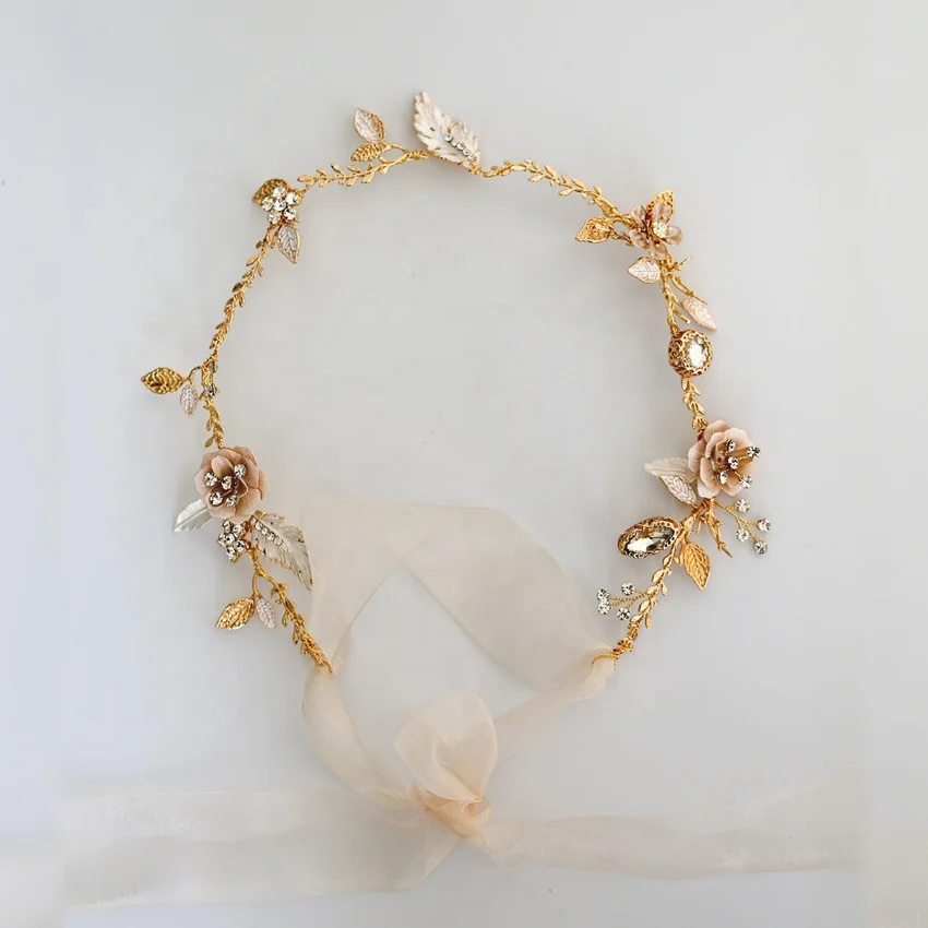 Bridal clear crystal vintage fancy flower bridal hair pieces for bride or bridesmaid