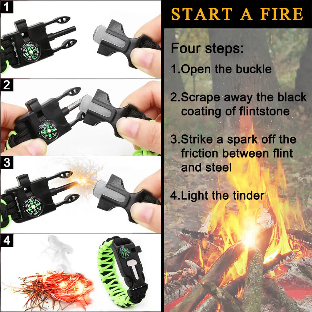 Where To Buy 550LBS SOS Survival 550 Paracord Bracelet Accessories