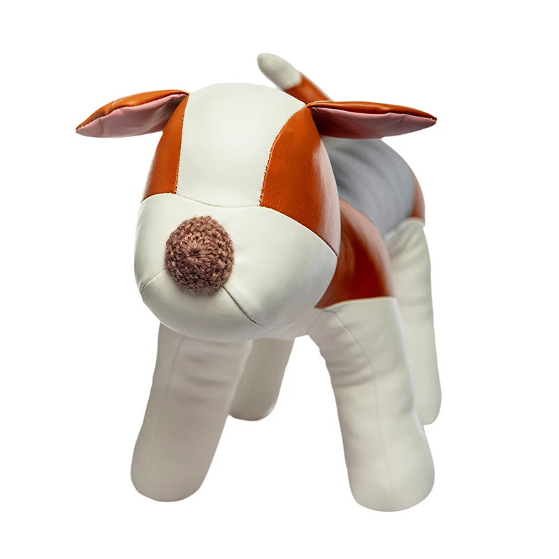 BJW-PJ Soft Dog Models PU Leather Cotton Stuffed Dog Mannequins Pet Shop Display Mannequins
