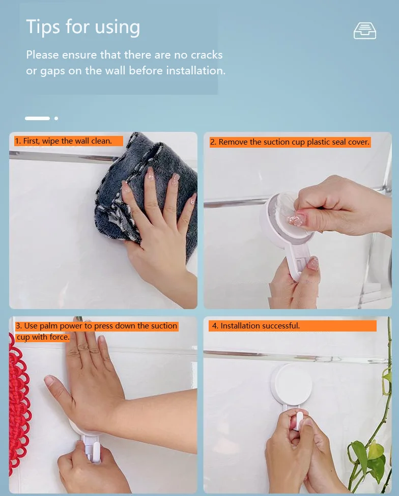 Factory Direct Super Vacuum Suction Wall Hooks Hanger Waterproof & Reusable Heavy Duty Double Hooks for Bathroom Kitchen Towel