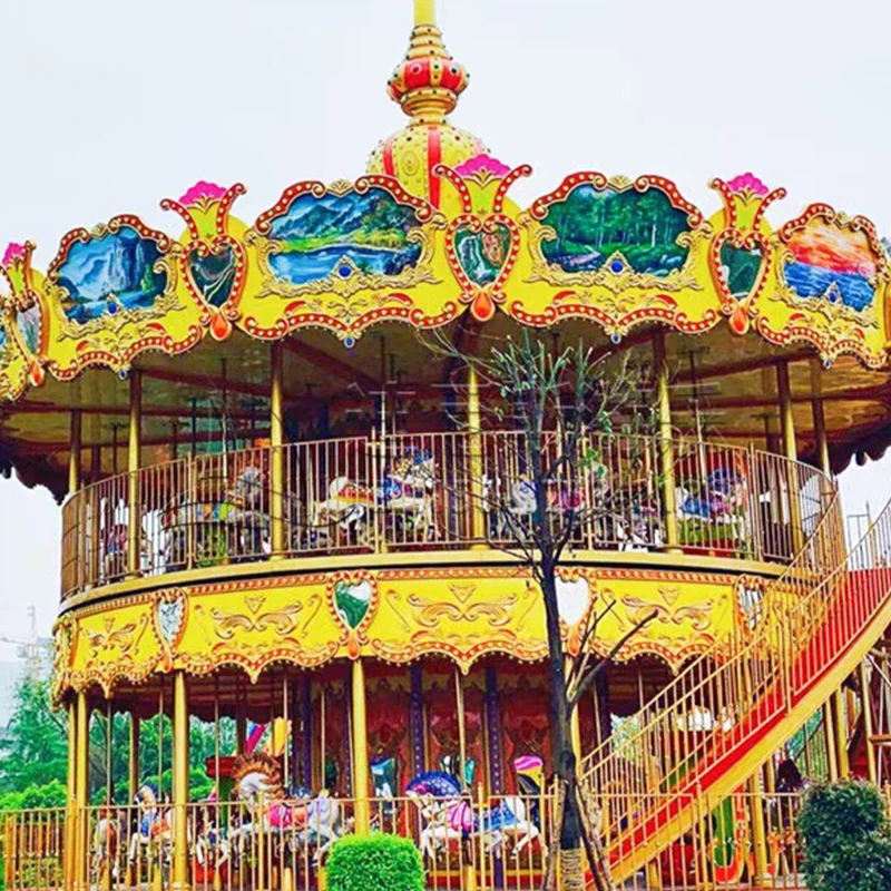 Fast shipping High Standard FRP carousel 23 Seats Luxury Child Carousel Small Carousel For Sale