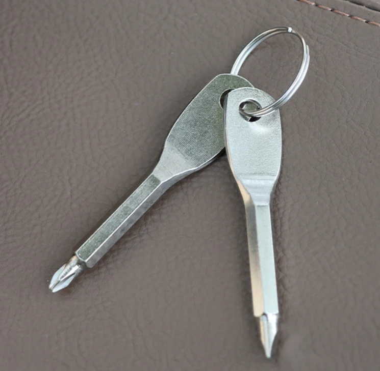 2024 Outdoor Portable Multi function Gadget Cross Screw Driver Keyring Pocket Repair Hand Screwdriver EDC Tool Keychain