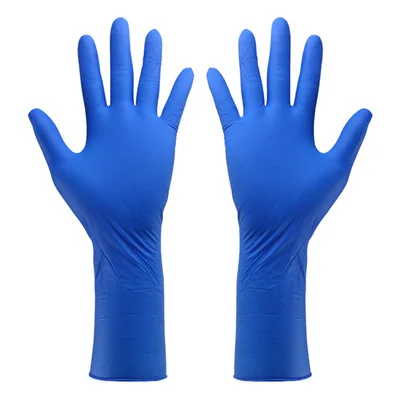 12 inch blue beauty making up hair dying tattoo shop 100% nitrile textured salon spa beauty kitchen household gloves