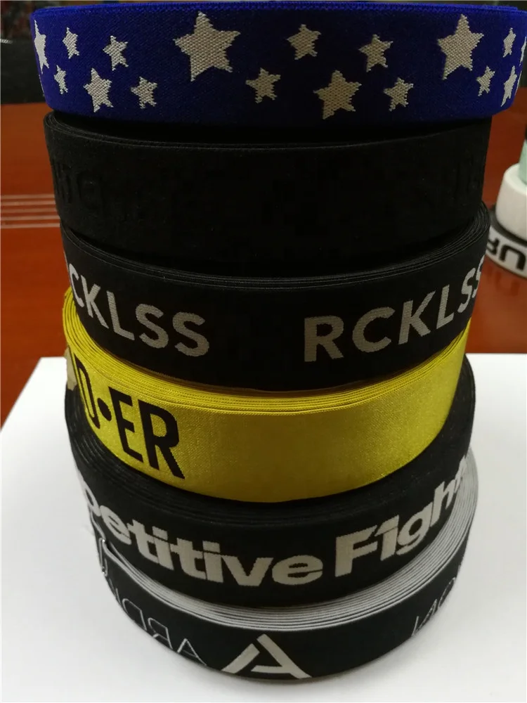 
Superior quality custom golden jacquard shiny sparkle bling underwear elastic band 