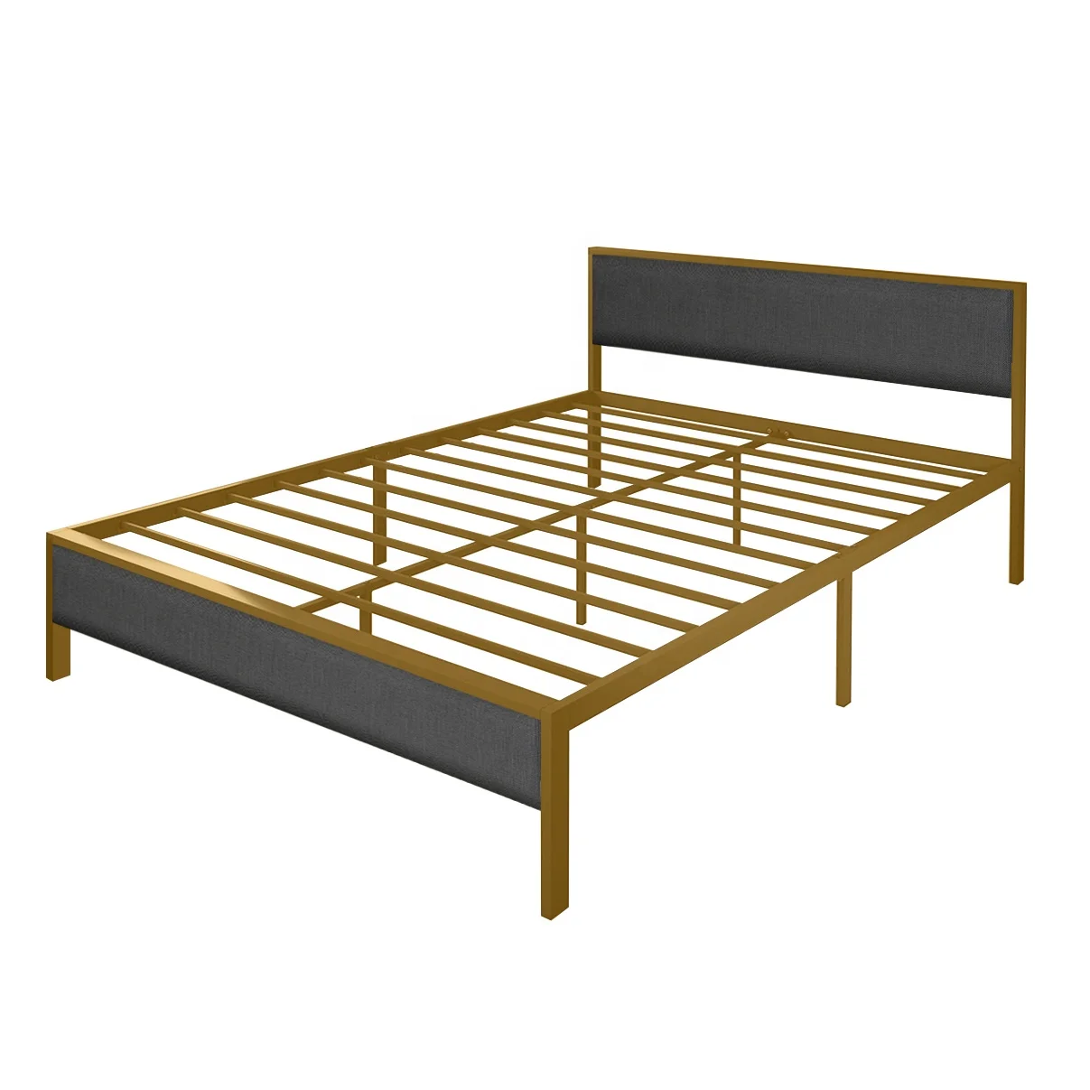 Wholesale Cheap Metal Bed Frames Wrought Iron Bed Bedroom Metal Platform Dormitory Bed with Headboard