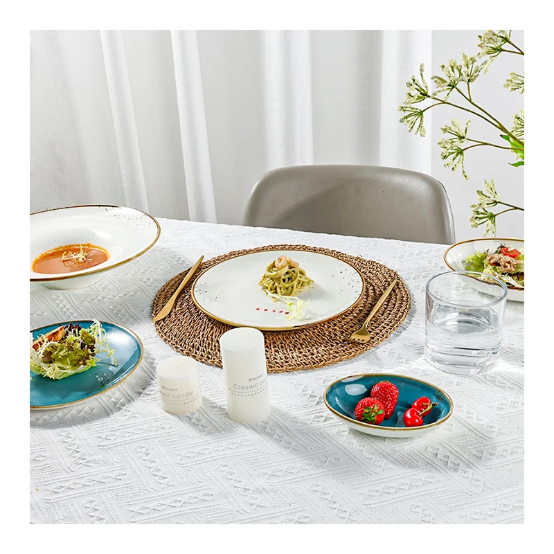 
Japanese Plates Ceramic Plate Set Porcelain Dinnerware Household Dishes Vajillas Chinas 