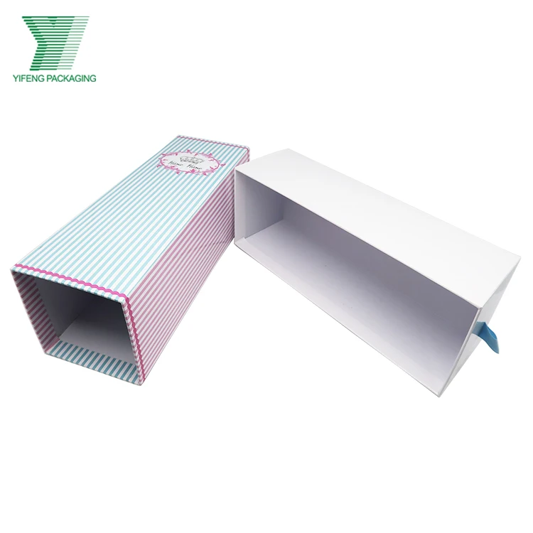 Customized Printing Logo Colorful Pink Toy Packaging Baby Doll Paper Box Drawer Sliding Toy Gift Box