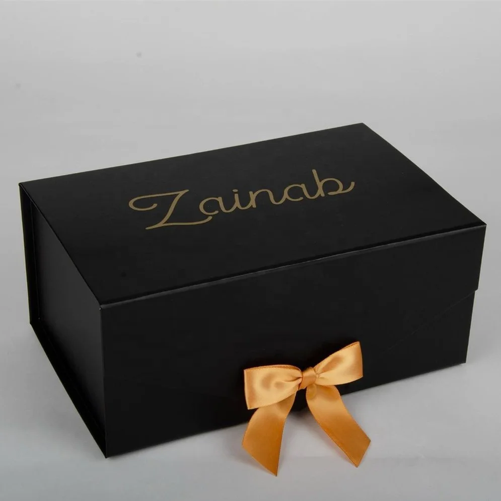Ribbon Collapsible Box Folding Gift Box Custom Branded Magnetic Closure Boxes Flat Packing