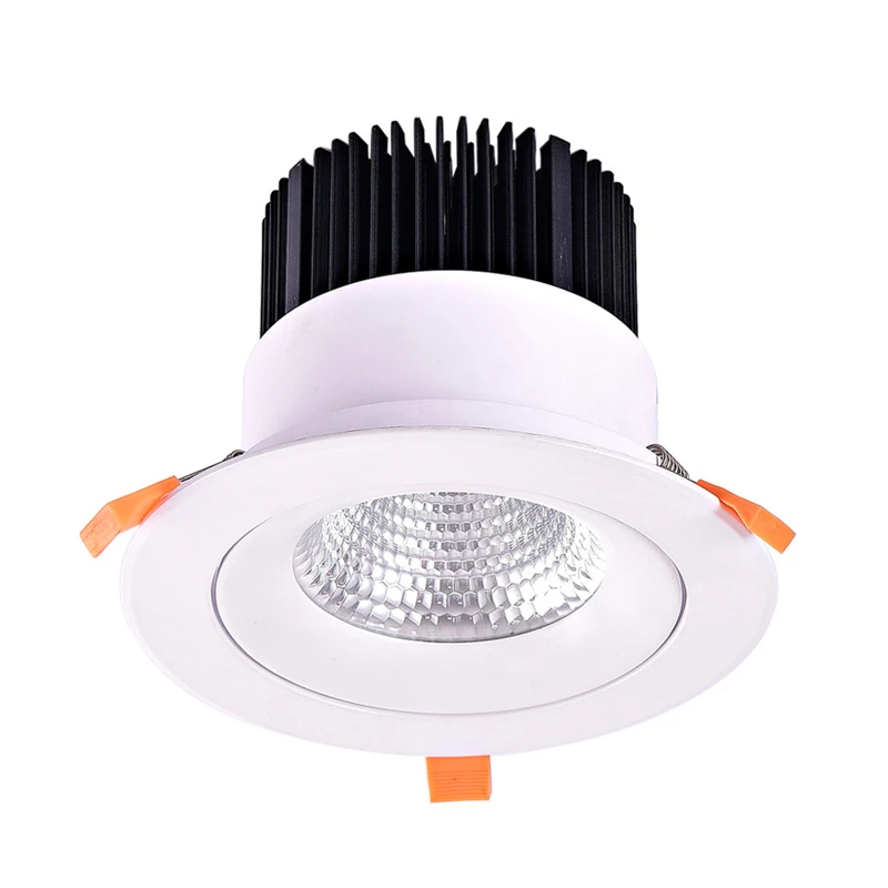 High Power 30W Dimmable IP44 Down Spot Light 6 Inch Hotel Project COB Recessed LED Downlight