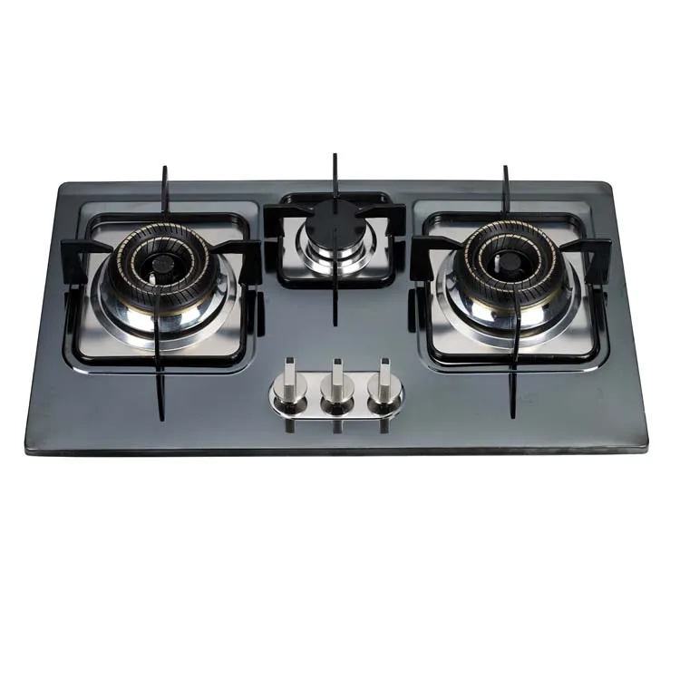 Factory Sale 3 Burner Dining Table Gas LPG Stainless Steel Gas Stove Cookware