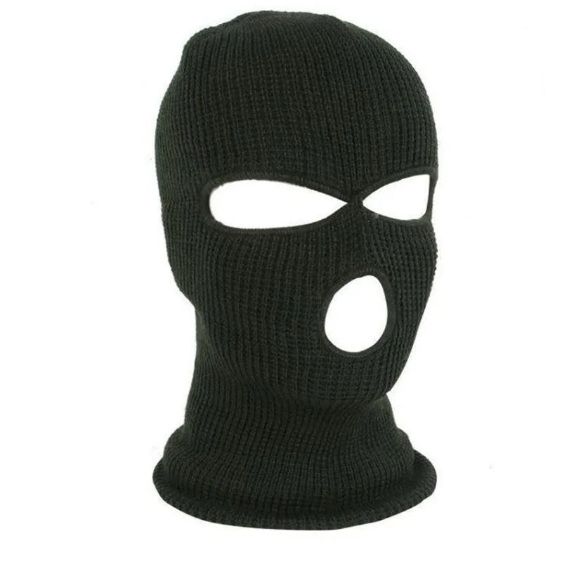 Amazon Hot Sale 3-Hole Knitted Full Face Cover Ski Neck Gaiter Winter Balaclava Warm Knit Beanie for Outdoor Sports